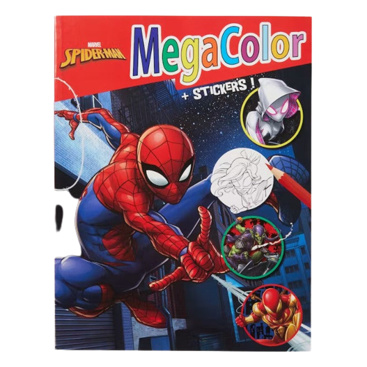 Livre de coloriage avec autocollants Spiderman
