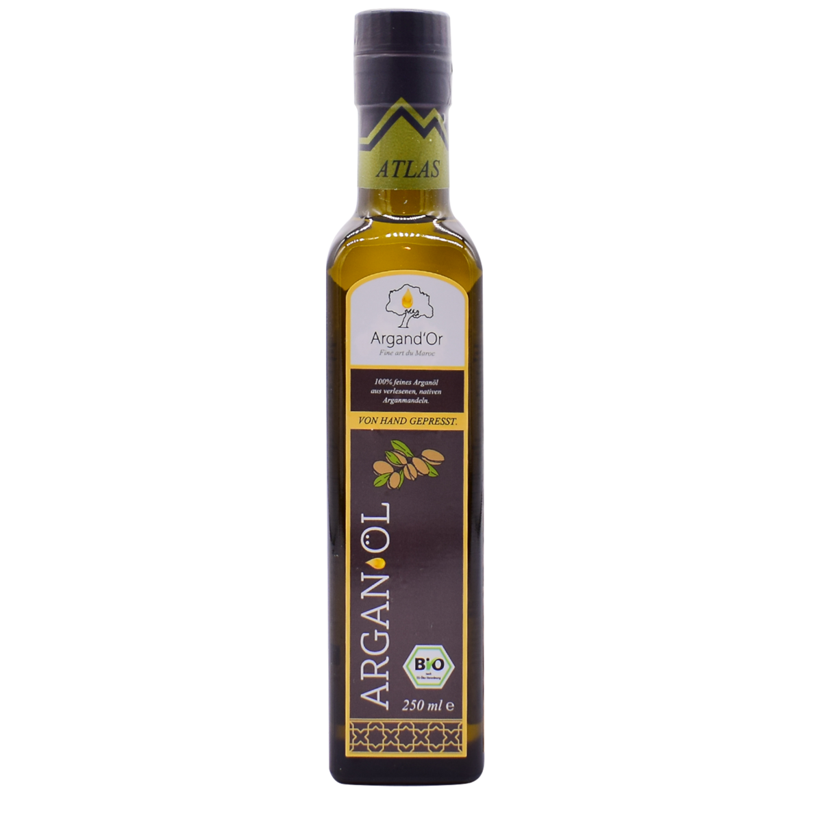 Huile d'argan bio Argand'Or Atlas - non torréfiée - 250 ml