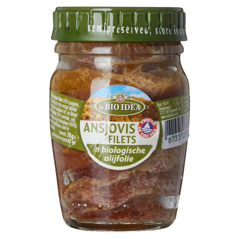 Filets d'anchois à l'huile bio 78gr