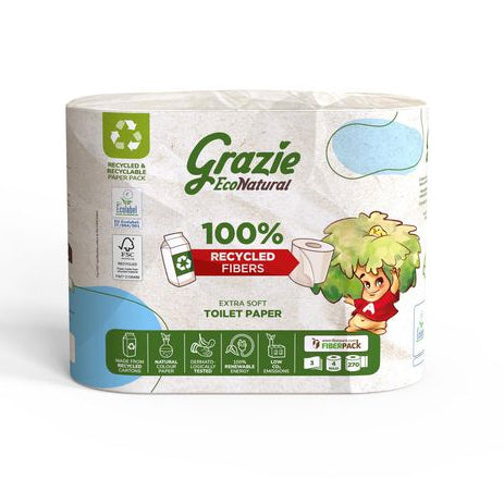 GRAZIE Papier toilette 4 maxi rolls 3ply paper pack