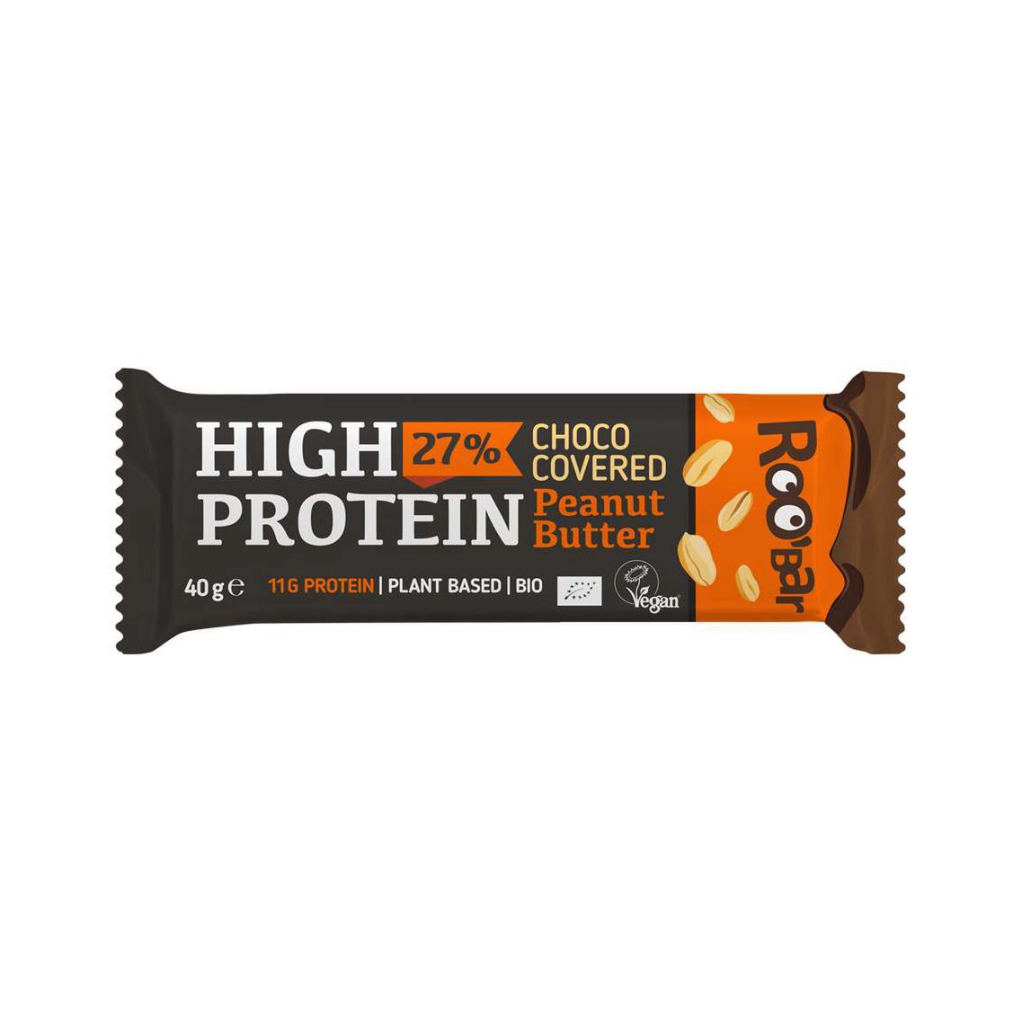 Holistibel Barre hyperprotéinée aux cacahuètes, bio, Roobar, 40 gr