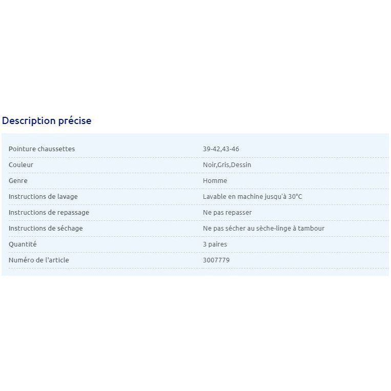 Infos sur le coffret de chaussette McGregor