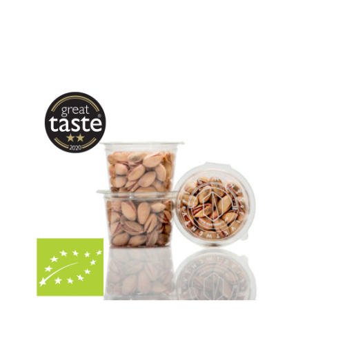 Pistaches BIO en boîte sans plastique 50gr.