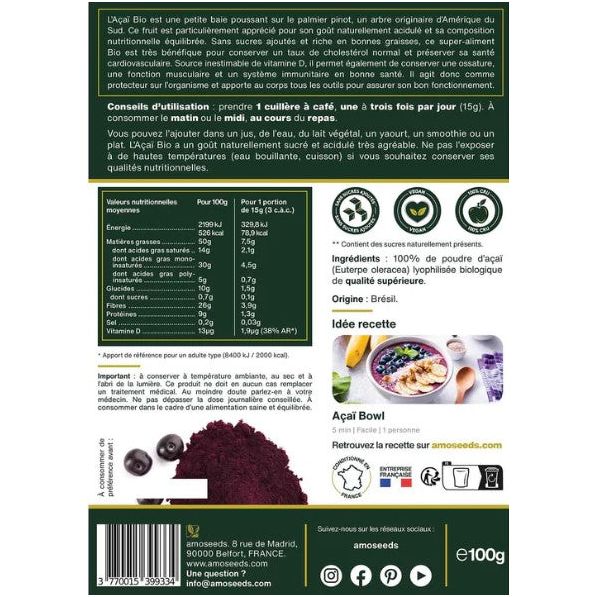 AÇAÏ EN POUDRE BIO 100G