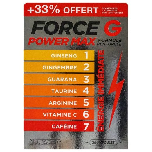 Force G Power Max formule renforcée 20 ampoules