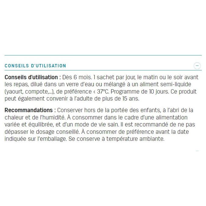 Probiotiques - 10M Rééquilibre la flore intestinale - Dès 6 mois