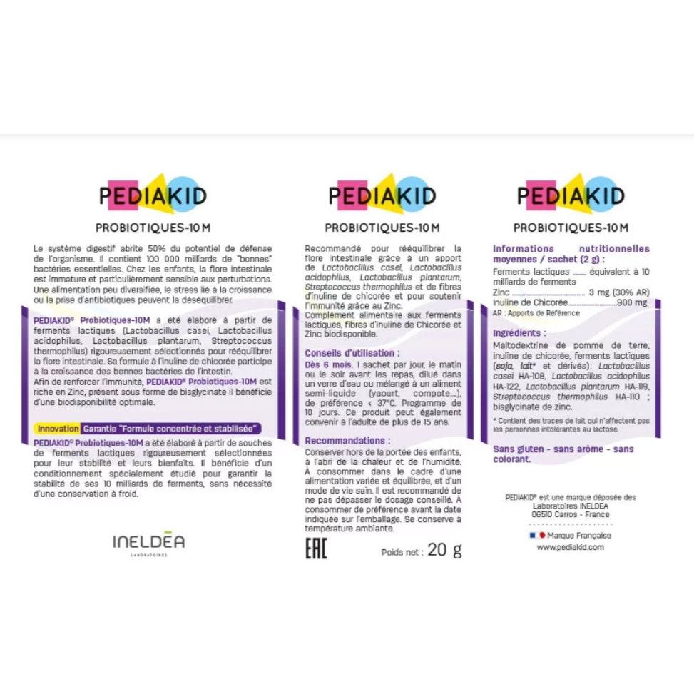 Probiotiques - 10M Rééquilibre la flore intestinale - Dès 6 mois
