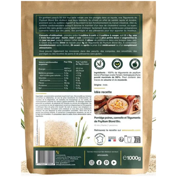 Psyllium Blond Bio (téguments)