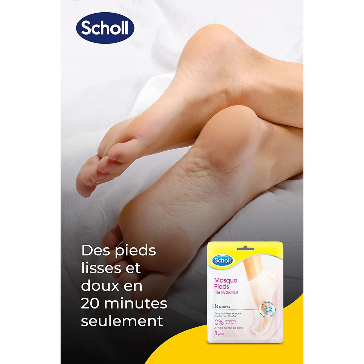 Scholl Masque Pieds Très Hydratant à l'Huile de Noix de Coco - 1 paire