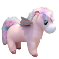 Licorne en peluche avec ailes  28 cm (disponible en couleur ROSE)
