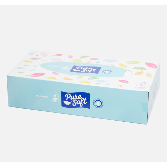 Boîte à mouchoirs Pure Soft 80 feuilles | 3 plis
