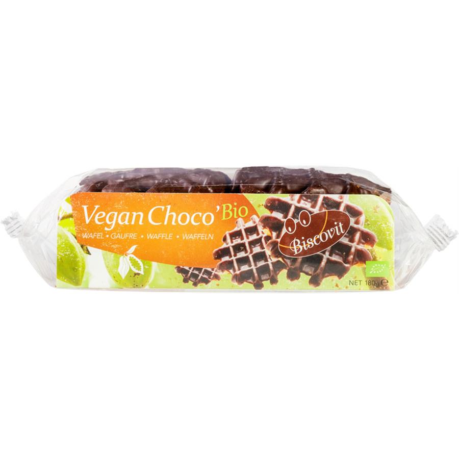 BISCOVIT Gaufres vegan au chocolat 180g