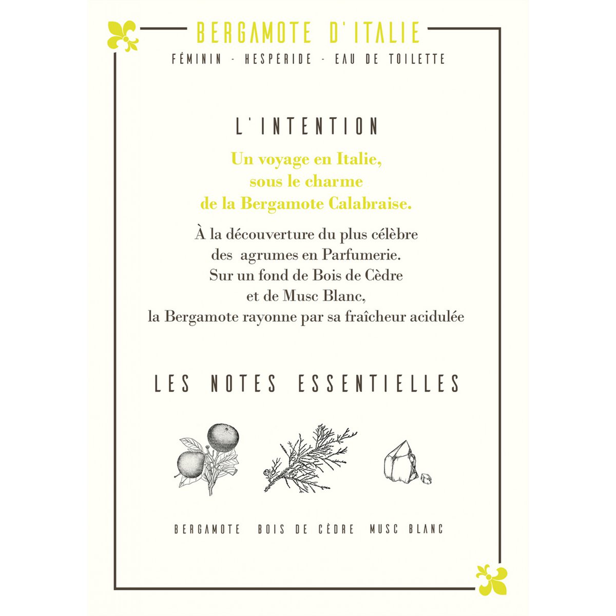 Bergamote d'Italie Eau de Toilette 50ml