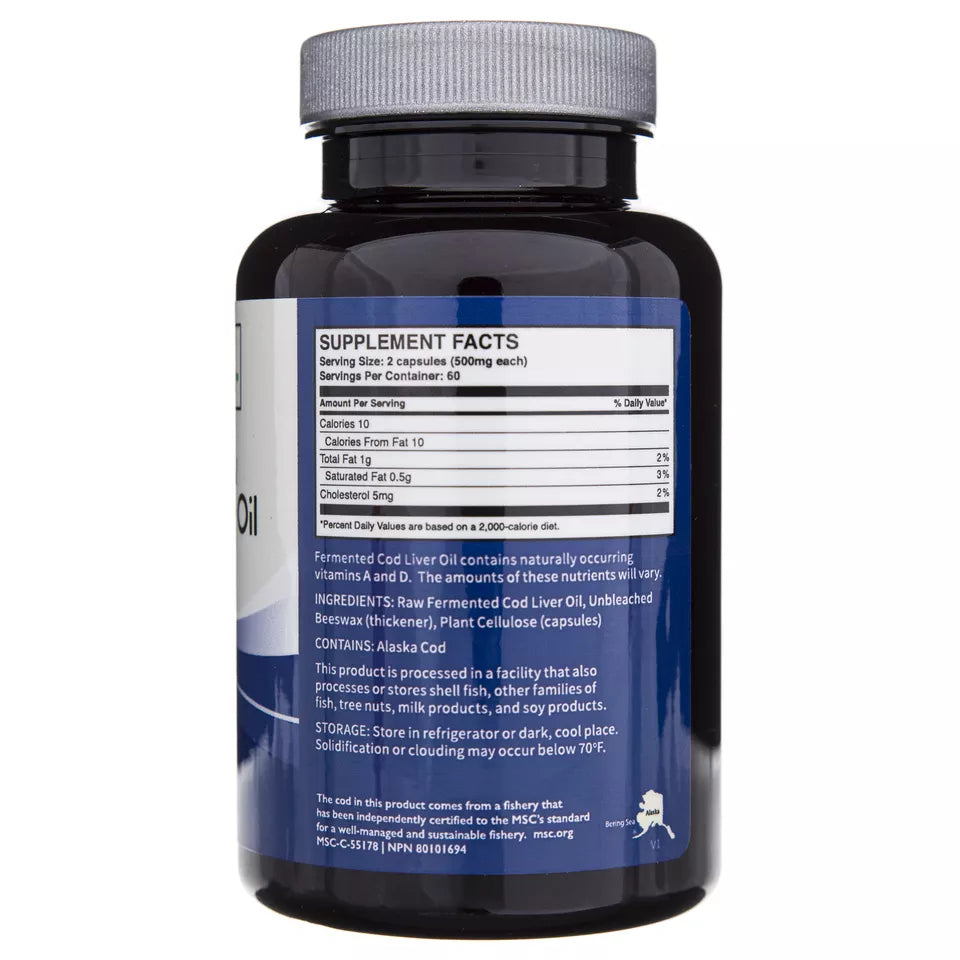 Holistibel : Green Pasture Blue Ice Huile de foie de morue fermentée, 120 capsules