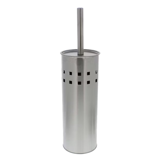 Brosse à WC en métal gris