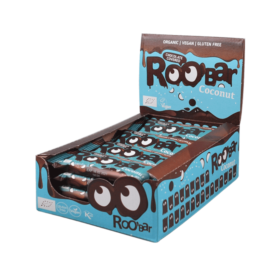 Coconut Bar recouvert de chocolat, organic, Roobar, 30g