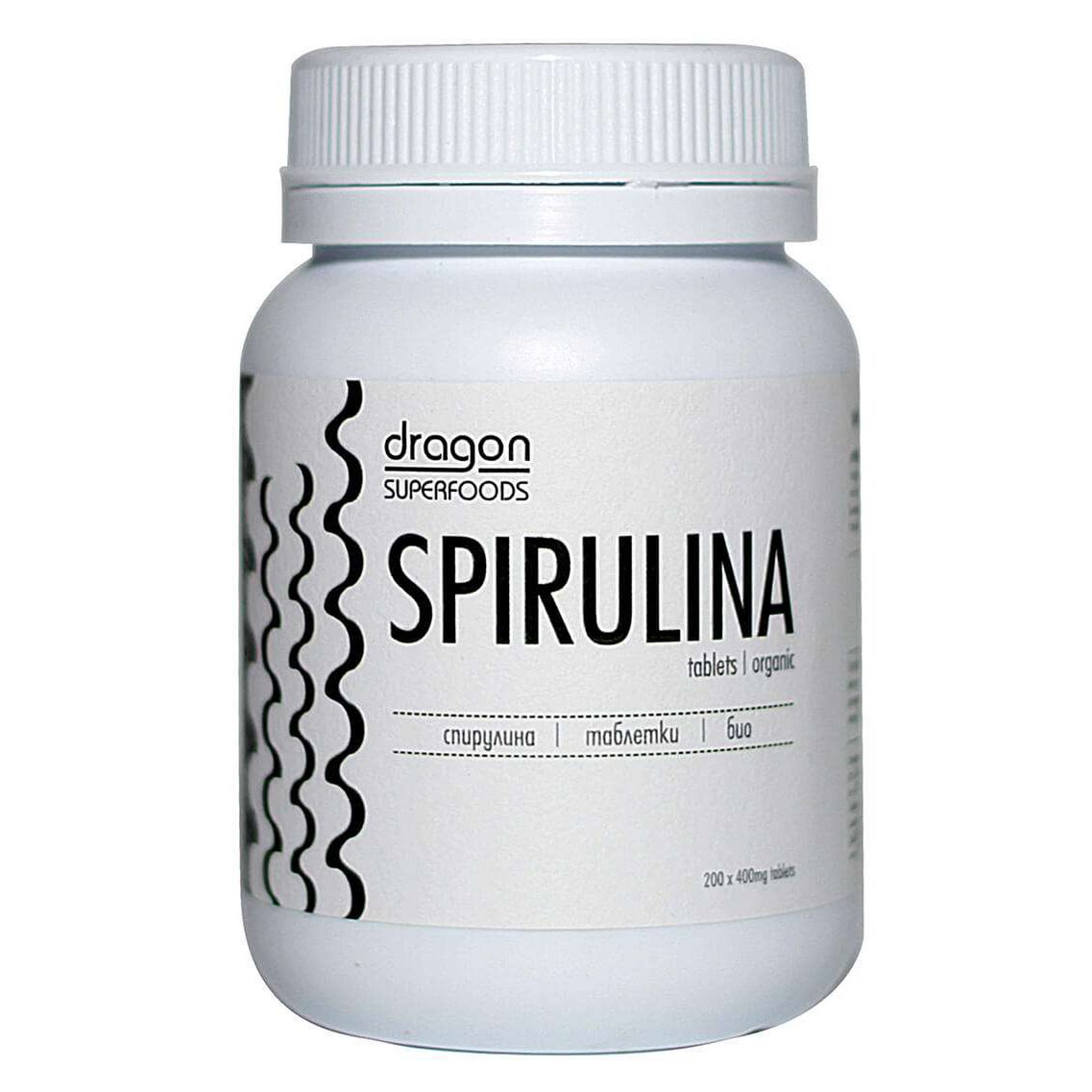 Spiruline, bio, Dragon Superfoods, 80g 200tabs x 400mg