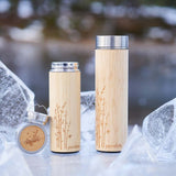 Mug isotherme en bambou | y compris passoire à thé | 2 tailles