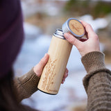 Mug isotherme en bambou | y compris passoire à thé | 2 tailles