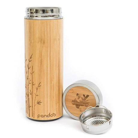 Mug isotherme en bambou | y compris passoire à thé | 2 tailles