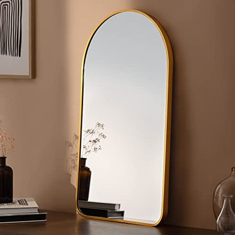 Miroir avec Cadre en Arc Doré - 45 x 80 cm