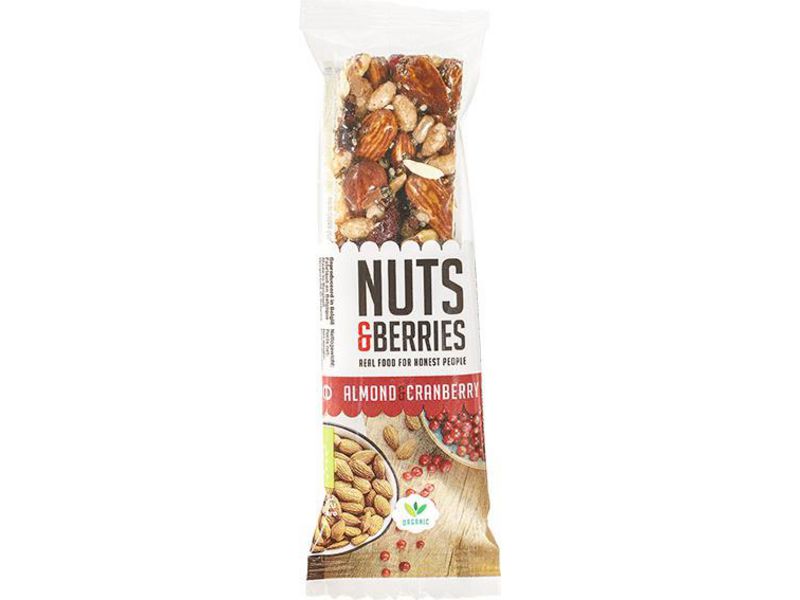 NUTS&BERRIES Energy bar amand/canneb 30g amandes-canneberge