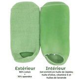 Chaussettes Vertes SPA Hydratantes - Gel aux Huiles de Jojoba et d’Olive, Vitamine E et Lavande - Contre les Pieds Secs et Craquelés, Redonne Douceur et Souplesse aux Pieds