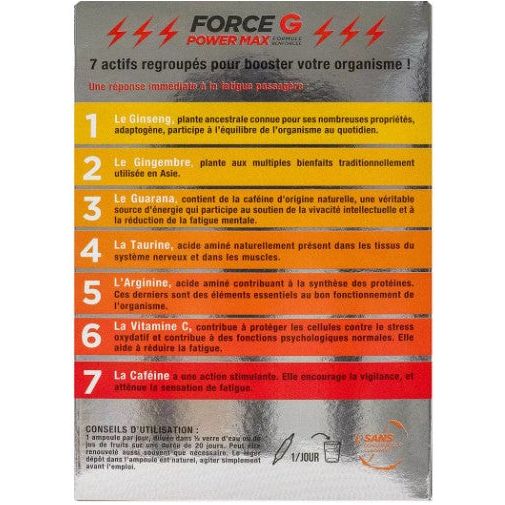 Force G Power Max formule renforcée 20 ampoules
