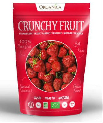 Fraises lyophilisées bio Organica 12 g en sachet refermable