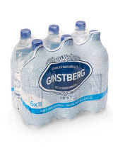 Bouteille d'eau minérale naturelle plate Ginstberg 1 litre.