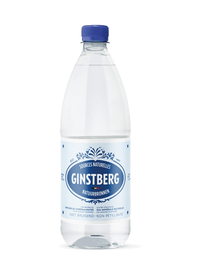 Bouteille d'eau minérale naturelle plate Ginstberg 1 litre.
