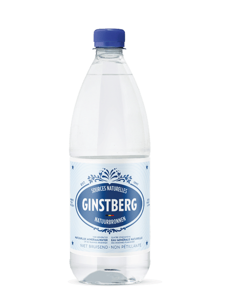 Bouteille d'eau minérale naturelle plate Ginstberg 1 litre.
