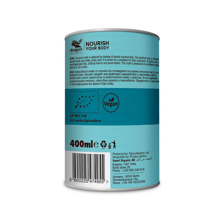 Lait de coco bio Dragon Superfoods 6 % MG 400 ml