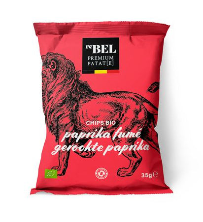 Sachet de chips bio reBEL au paprika fumé 35 g.