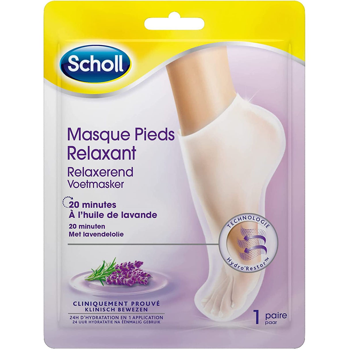 Scholl Masque Pieds Relaxant à la Lavande 1 paire