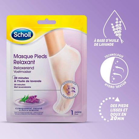 Scholl Masque Pieds Relaxant à la Lavande 1 paire